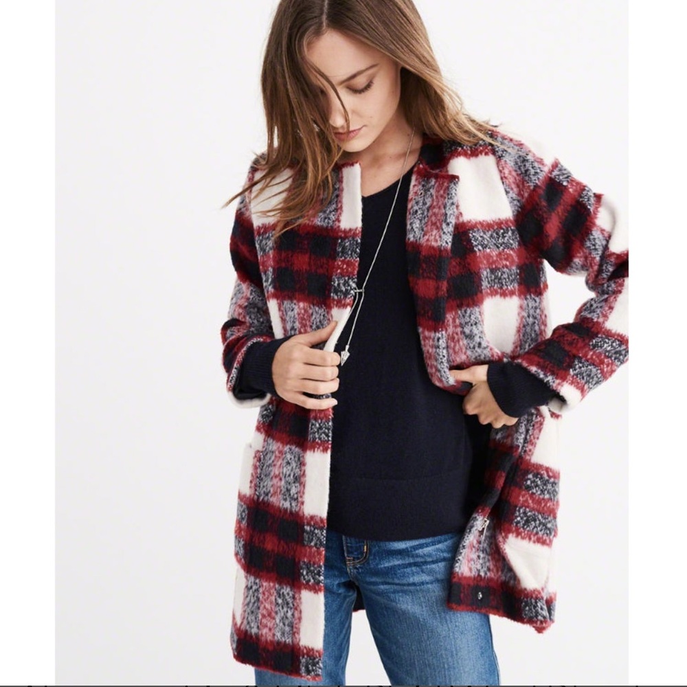 NWT Abercrombie & Fitch Plaid Winter Coat